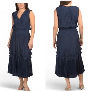 🖤🔹️Ramy Brook 🔹️Navy Jaque Elegant Blue Pleated Dress